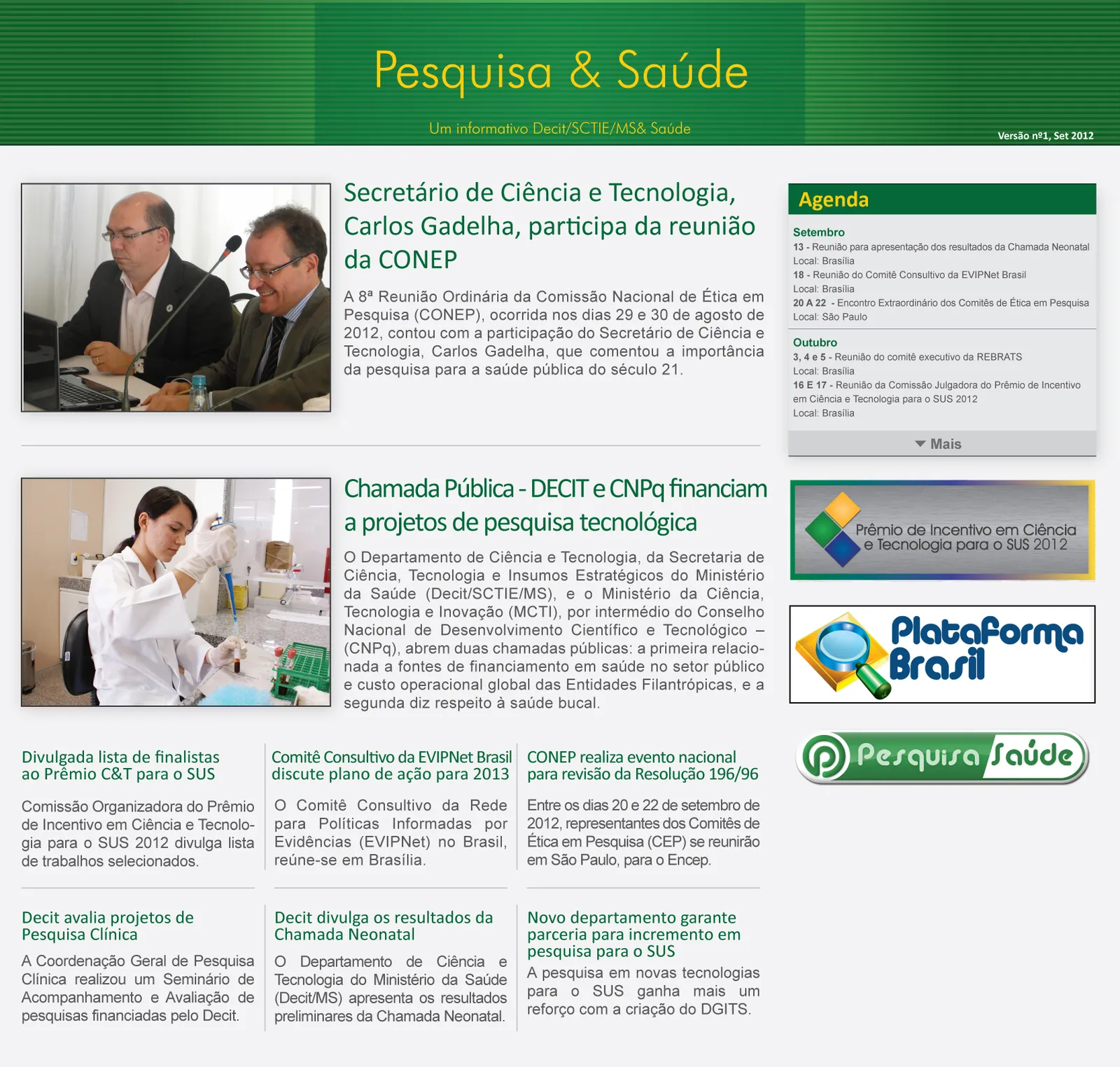 Newsletter Research and Health - Ministry of Health of Brazil