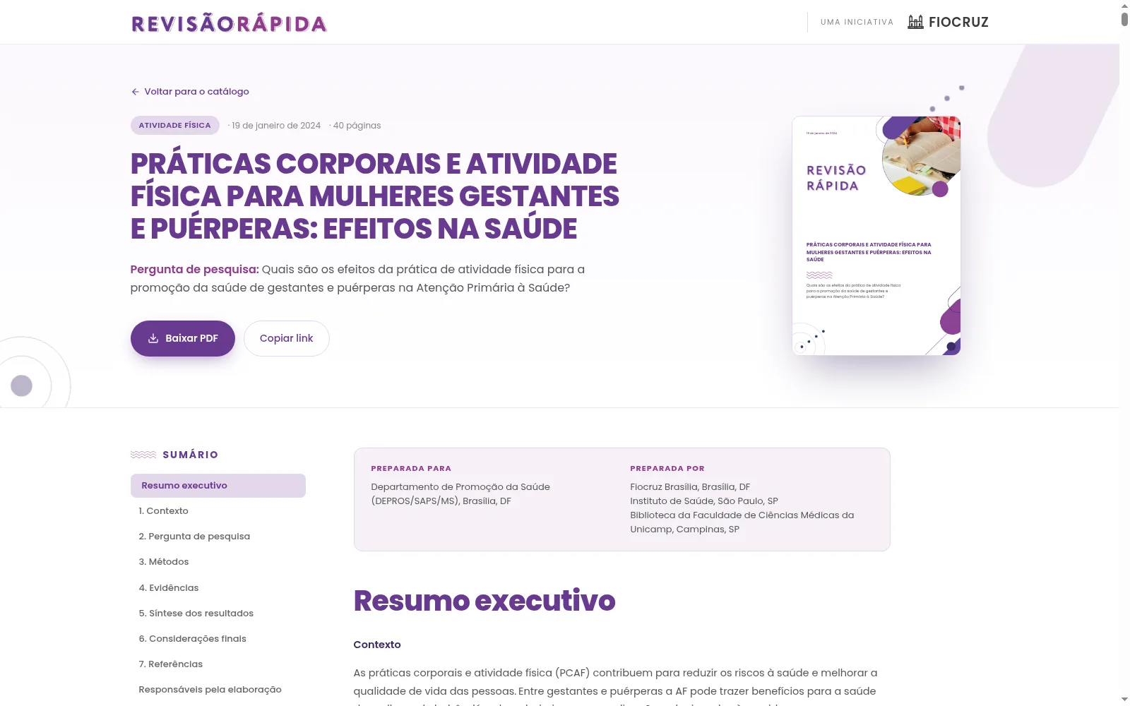 Topo da página de detalhe com capa