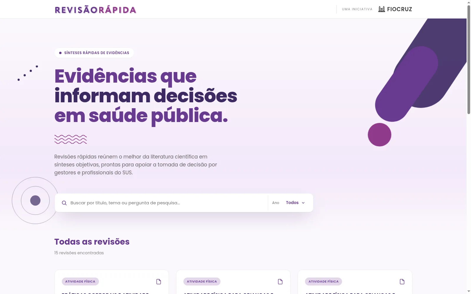 Home do portal Revisão Rápida em desktop